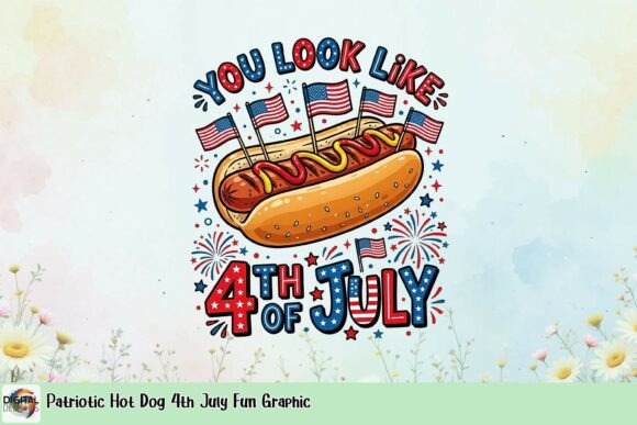 Celebrate Independence Day: The Patriotic Hot Dog 4th July Fun Graphic