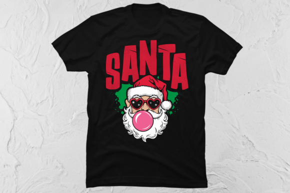 Christmas Santa Graphic T-shirt Design: A Vintage Festive Asset