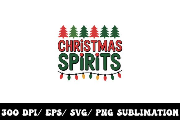 Christmas Spirits T-shirt Graphic: Festive Retro Design Bundle