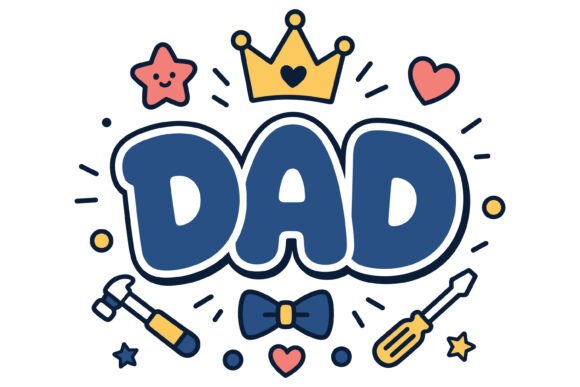 Dad Hand Drawn Doodle Graphic: A Playful Design Asset