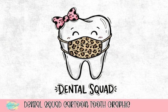 Dental Squad Cartoon Tooth Graphic: Fun Branding