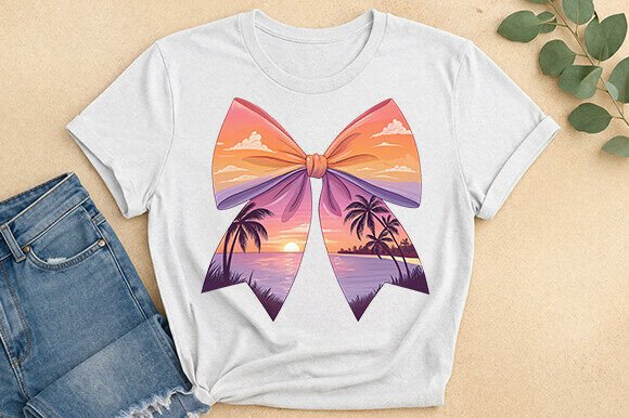 Designing with the Tropical Sunset Bow Graphic Tee