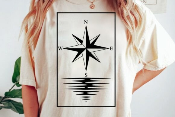 Elevate Your Brand with the Compass Rose Reflection Graphic