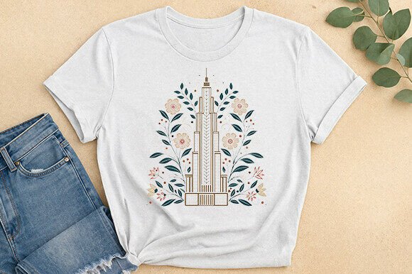 Floral Temple Minimalist Graphic Tee: A Designer's Guide