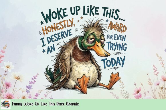 Funny Woke Up Like This Duck Graphic: Embracing Relatable Chaos