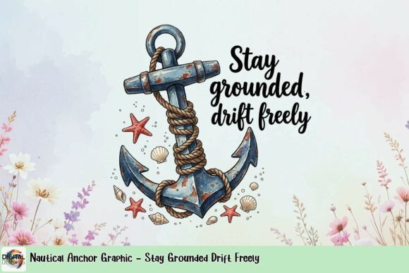 Nautical Anchor Graphic: Stay Grounded, Drift Freely