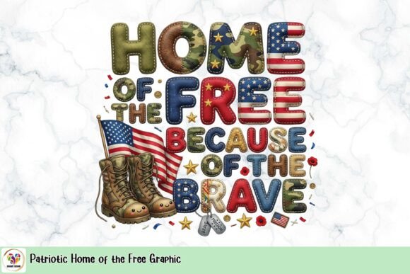 Patriotic Home of the Free Graphic: Bold Design for Brave Projects