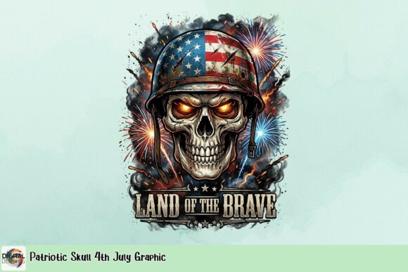 Patriotic Skull 4th July Graphic: Edgy Americana Design