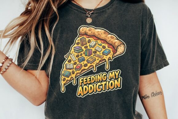 Pizza Book Lover Funny Graphic: A Quirky Design Asset