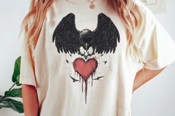 Raven Heart Drip Graphic Design Png: Bold Visuals for Impactful Projects