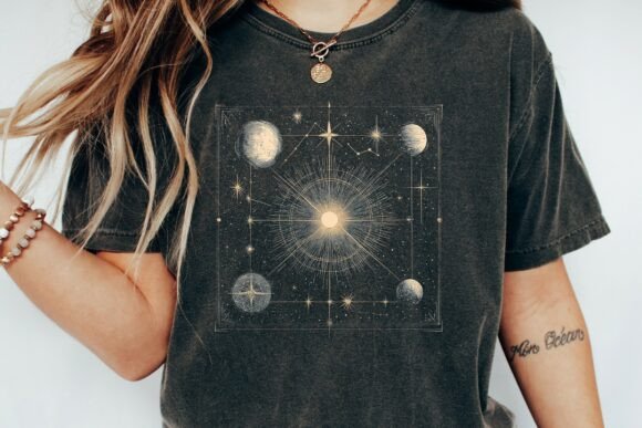 Stellar Designs: The Celestial Sun and Planets Graphic PNG Guide