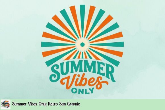 Summer Vibes Only Retro Sun Graphic: Your Design Sunshine