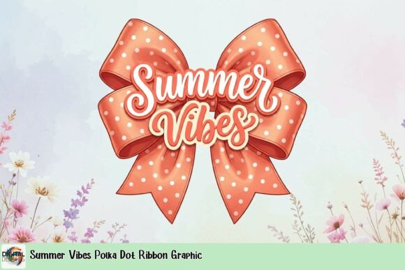 Summer Vibes Polka Dot Ribbon: Your Go-To Graphic for Sunny Projects