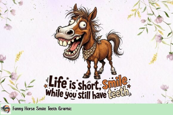 Unleashing the Charm of the Funny Horse Smile Teeth Graphic