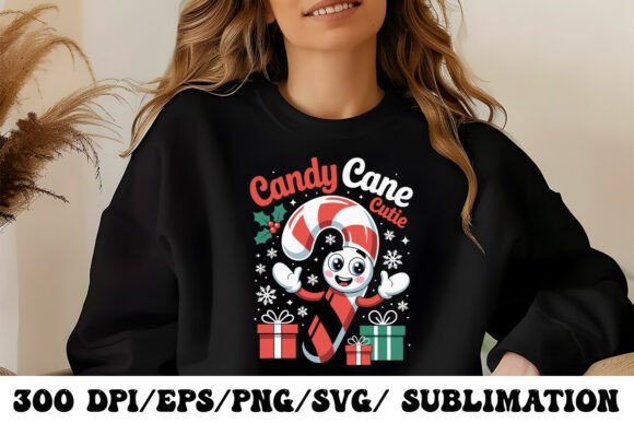 Unwrapping the Festive Candy Cane Cutie Graphic
